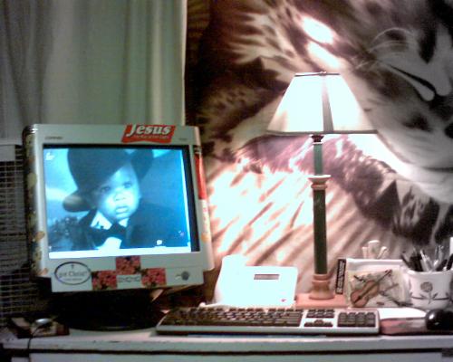 My Work Station - This is the place where I do all my computer stuff. As you can see, I have a desktop. So it is not going anywhere, hehe.