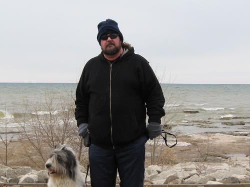 Freezing weather at the beach while walking - just a real cold day while on our walk