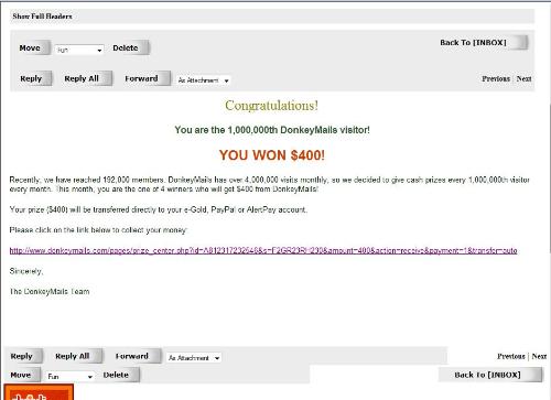 phishing email - A screenshot of doubtful email recieved supposedly from donkeymails.com (pending confirmation) phishing email - A screenshot of doubtful email recieved supposedly from donkeymails.com (pending confirmation)