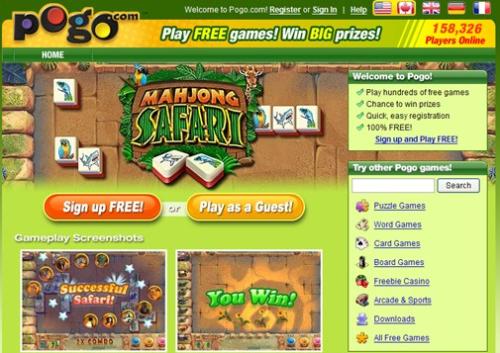 Mahjong Safari - Screen shot of Mahjong Safari, a free game on pogo.com