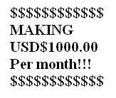 USD$1000 per month - Making USD1000 per month online