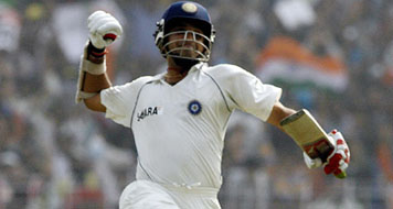 Sourav Ganguly - Sourav Ganguly punching the air after scoring a century