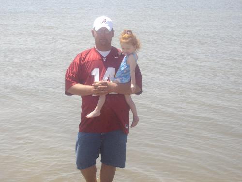 daddy and me - my husband and my daughter on the beach
