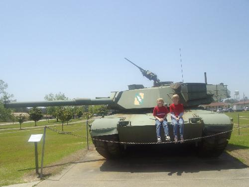 our boys - this is our boys sitting on the tank and the museum.