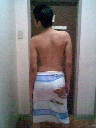 a new style - this is me ... i have a towel on it but it seems that it was torn out