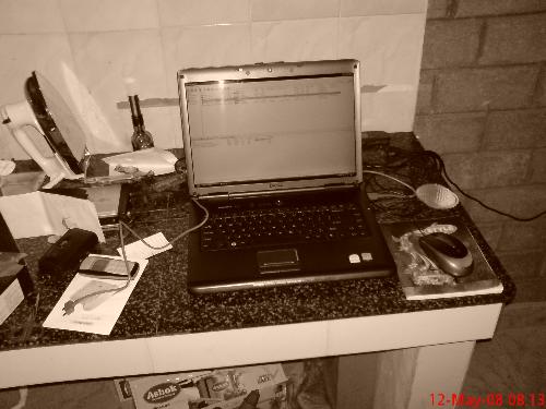 my Dell Lap - My dell laptop at my room. Photo taken with my new Sony ericcson k790i cybershot mobile phone