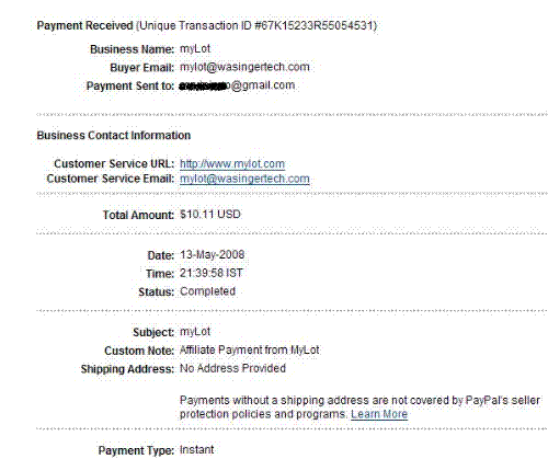 my 2nd mylot payment proof - mylot payment proof