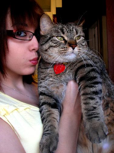 Talon & Myself - This would be one of my two kitties, Talon, and yours truly.