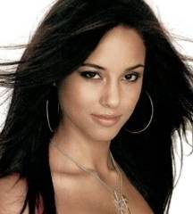 Alicia Keys - Alicia Keys CU white backdrop with windblown hair