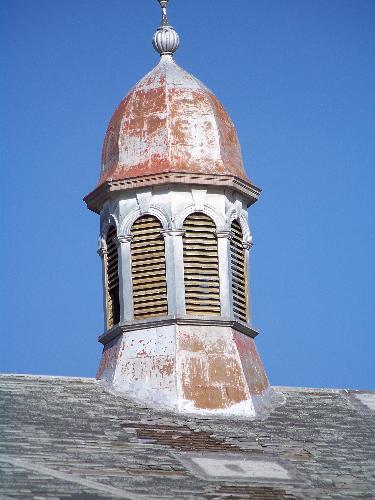 Bell tower of the school  - I was standing in the same spot. I could not fit the whole bell tower in the pict.