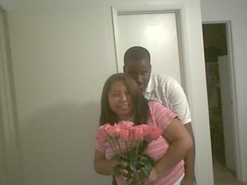 me and my boyfriend - me and my boyfriend...he gave me pink flowers on mothers day.