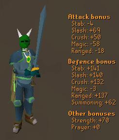 Green H'ween mask + Guthix armour - My first full green wealth armour.