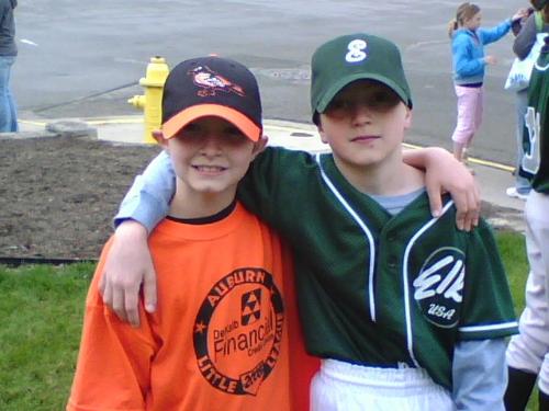 Our boys first day of baseball - Aren't they handsome!!!!