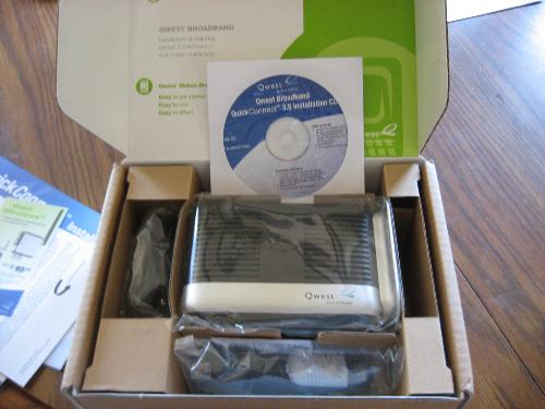 Qwest Modem and disc - I am all set up and running finally. Qwest Modem and disc - I am all set up and running finally.
