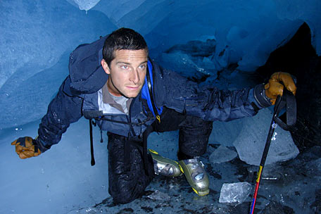 He,while crossing through a glacier in Alaska - courtesy Discovery!