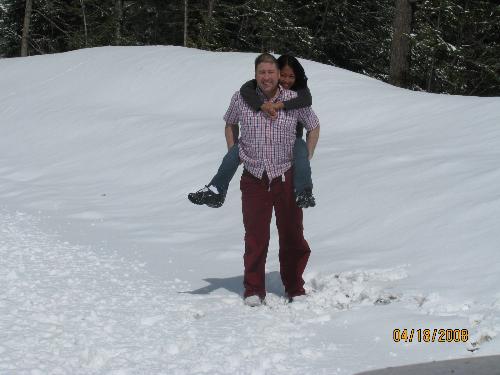 JstMarfz - This pic was taken at Mt. Spokane. My fiance wanted to show me the snow. It is pretty obvious that we were having fun!