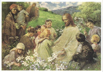 Jesus  - Jesus playing with children.He is far away from the material comforts of which the rich in the advanced world boast.
