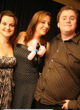 me - me and two girls at the fresher balls