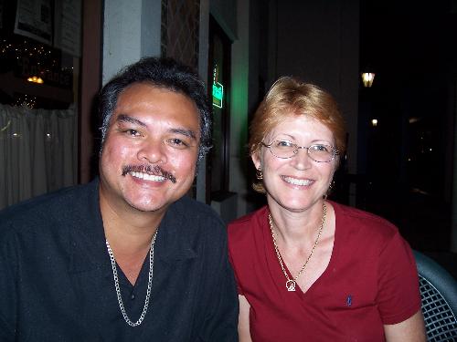 me and wife Candy - I was playing bass in a Jazz band at a gig here in Florida Here with my wife Candy