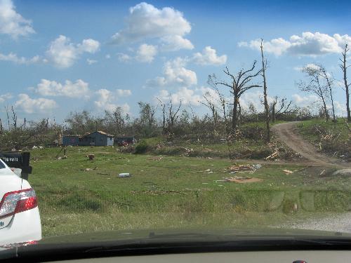 hit by tornado - destruction