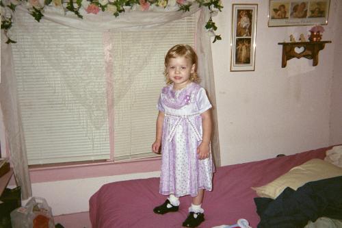 My neice Hanna -  My neice Hanna standing on her bed