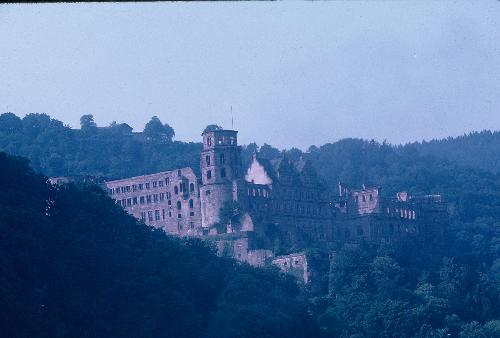 Heidelberg Fort  - View of Heidelberg Castle 1967