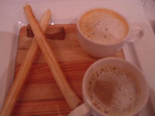 Tomato and Mushroom Soup Duo - Both are served in a small cup. You just drink it straight from the cup without using a spoon anymore. Very flavorful and very delicious. :)