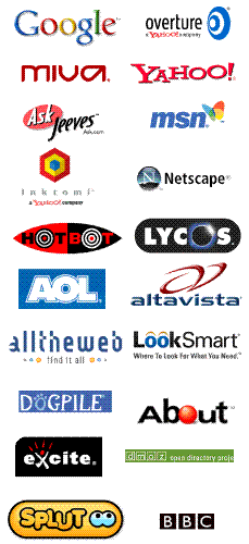 major search engines - This photo has the logos of all the major search engines that are commonly used.