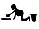 A Person Cleaning - A person on their hands and knees cleaning.