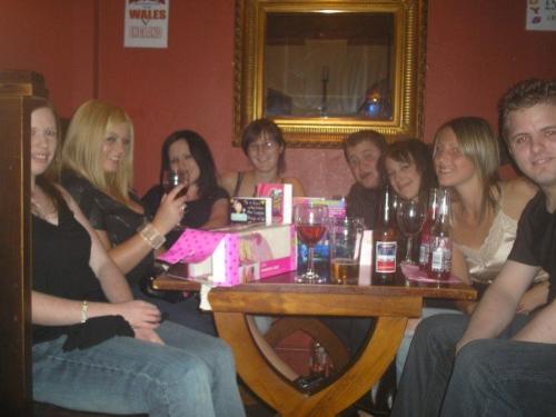 group - a group of friends out for a birthday