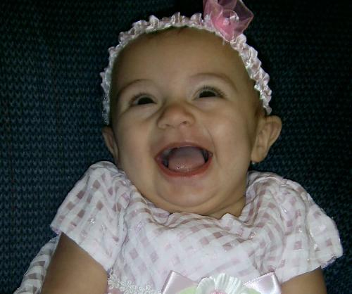 My granddaughter at 4 months old - My smiling granddaughter