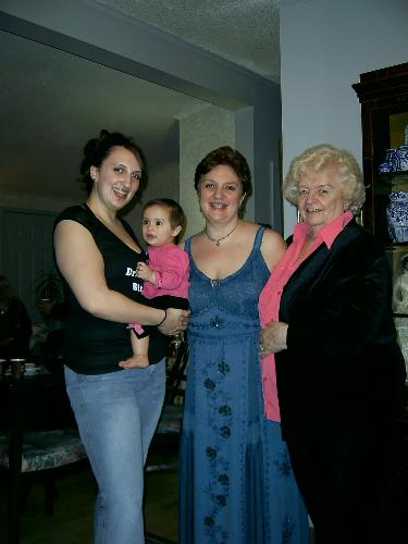My daughter, granddaughter, me, my mom - Four generations!!