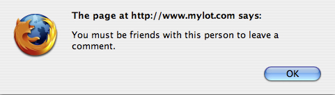 myLot.com I can't make comments on my own photos - myLot.com I can't make comments on my own photos. MyLot requires that you are friends with another user before you are able to make comments on their photos.