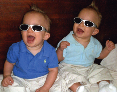 Twins - Twin babies that are 7 months old showing off their shades.