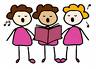 little girls singing in group - music helps us to be more clever and help us relax when we feel bored and tired.