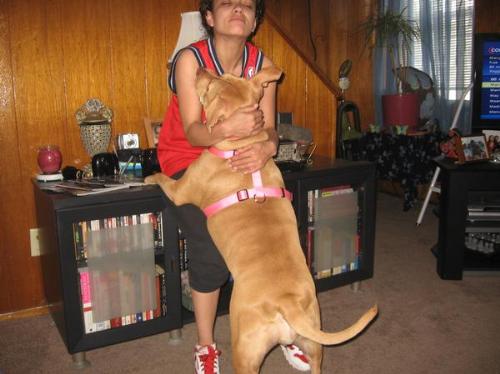Me and my dog Karma - This is a picture of me and my doggie Karma. She is a big doggie- but sooooo lovable!