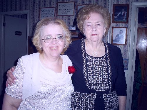 My mother and me on Mother's Day - This is my new hair style folks LOL. I am on the left and my mother is on the right. I'm trying to decide if I want to keep it looking this way or cut it and wear it short again. I'll still be blonde Ha! Ha!