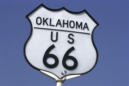 route 66 - daytime, signage, highway, nostalgia, daylight, day, nostalgic, sign, outdoors, okd, blue sky, Oklahoma, outside, historic, Route 66