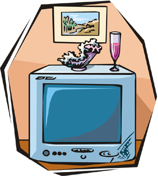 television set - television set, living room, wine