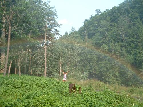 Look what I made! - Me 'under' a rainbow at Letchworth State Park