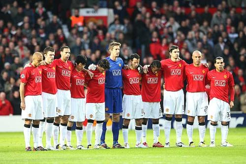 Manchester United Champion League 2008 - Manchester United team line up for penalty shoot out in the champion league final against Chelsea. Christiano Ronaldo missed shot was saved by Peter Chech but they won the game at last after John Terry and Nikolas Anelka missed and saved shots by the post and Edwin Van Der Sar. It's a great drama and great double for Manchester United this season of 2008.