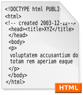 html - A graphical depiction of a very simple HTML code page.