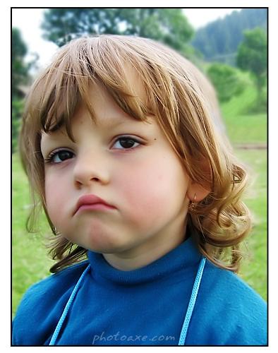 cute - cute kid making a grumpy face