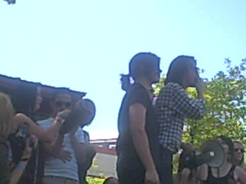Taylor Hanson and Zac Hanson - During the midwalk speech in Asheville, NC