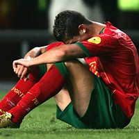 Ronaldo crying - When Ronaldo missed his penalty...fantastic!!