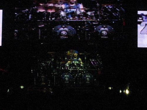 Mike Portnoy - Mikey Portnoy, the drummer of the legendary progressive metal band Dream Theater, playing at Rome in 2004.