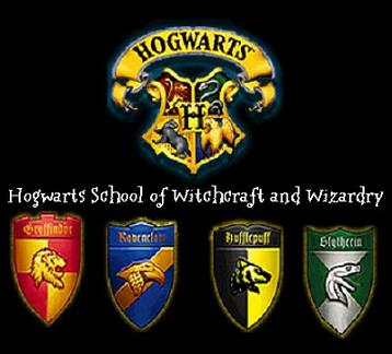 harry potter - The hogwarts emblems, with each of its four crests for the indivudual housed: Gryffindor, hufflepuff, slytherin, ravenclaw