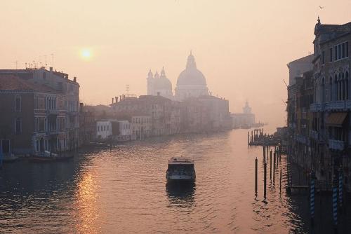 Venice - Italy, Europe, nobody, architecture, city, outdoors, sunset, buildings, urban, high angle view, boat, Benezia, outside, evening, Venice, waterway, canal