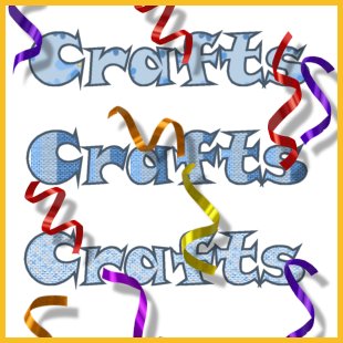 Crafts with confetti - Just a simple crafts graphic I made with the word 'crafts' in various patterns and decorated with confetti.