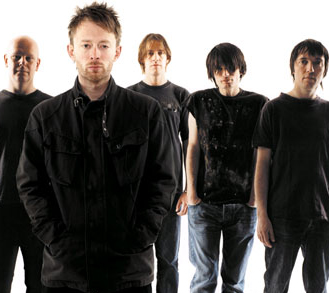 Radiohead - raidio head thom and the boys white backdrop